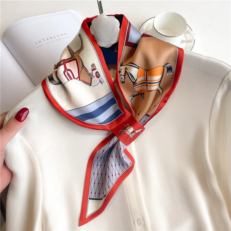 Women Fashion Necktie - Luxury Brand Skinny Neckerchief Scarf For