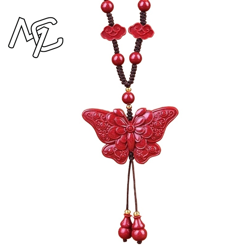 Women'S Fashion Jewellery - Fashion Red Cinnabar Jade Butterfly Pendant