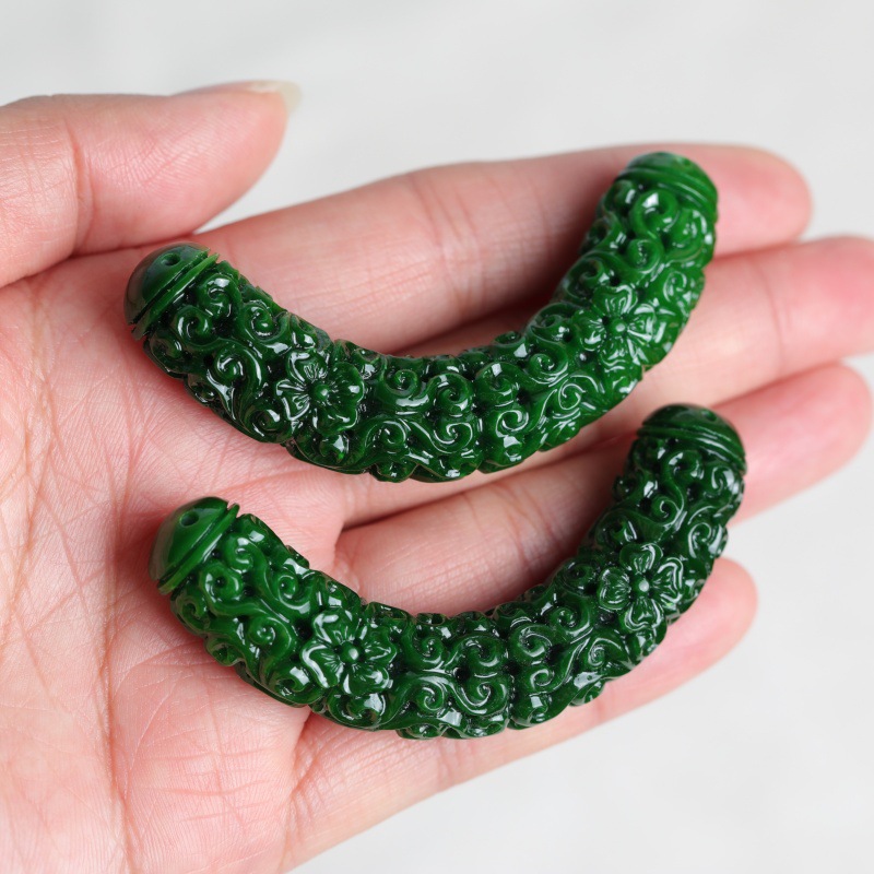 Women'S Fashion Jewellery - 1pc Natural A Green Jade Dragon