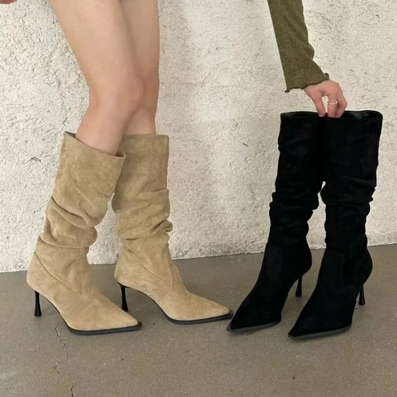 Women'S Fashion Knee High Boots - Winter Comfortable/Heating/Casual Wear-resistant Thin Heel Walking