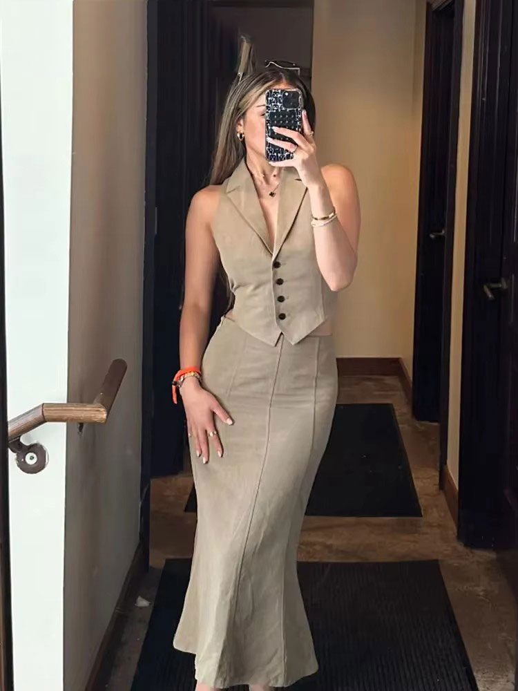 HH Women Solid Vest Skirt Sets - Women'S Fashion Vest Tops ulasan dan harga