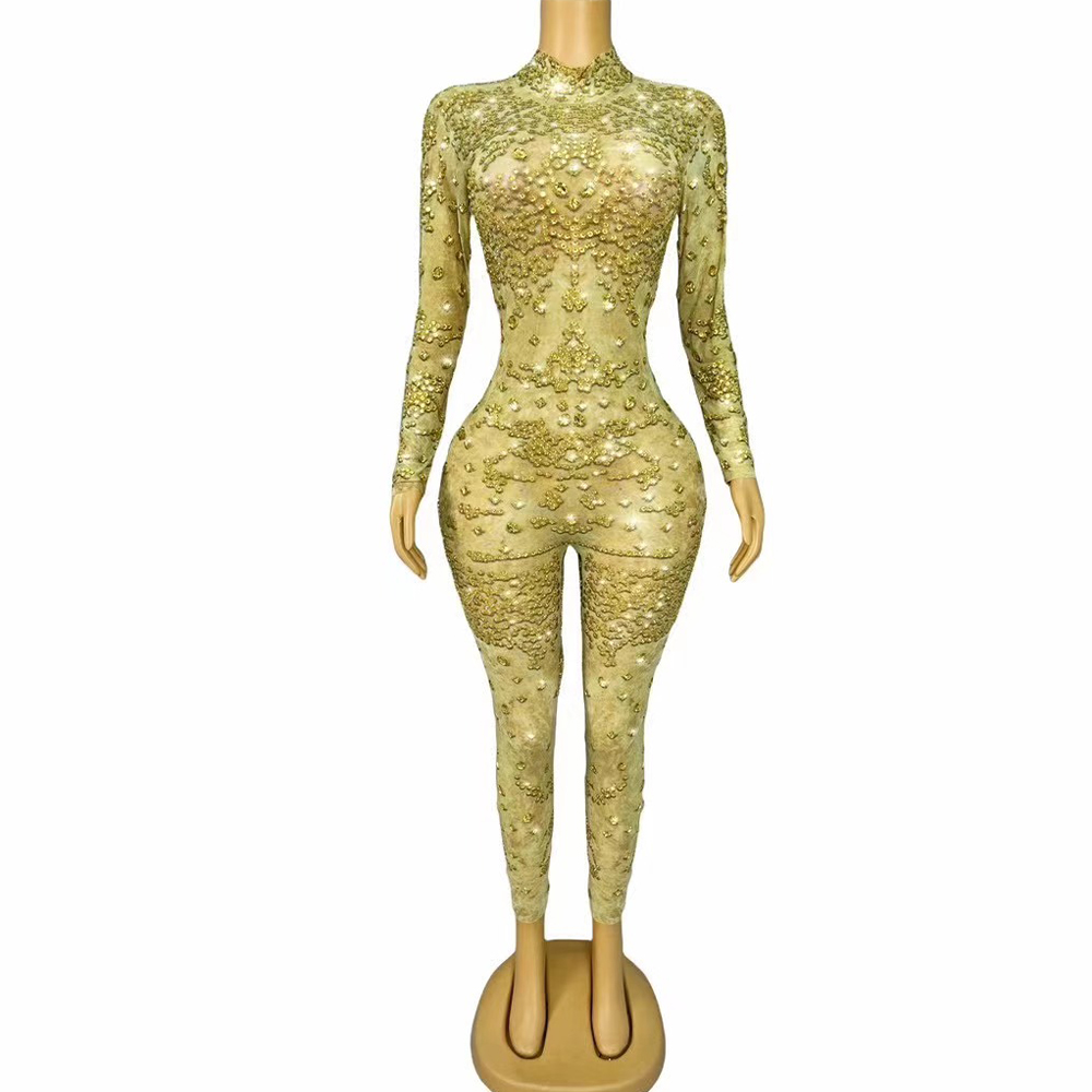 Sexy Stage Shining Gold Rhines - Women Fashion Photoshoot ulasan dan harga