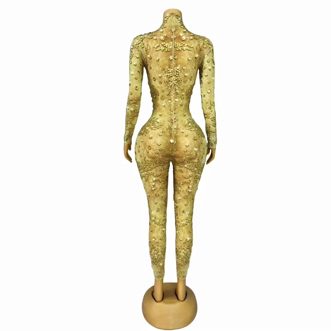 Sexy Stage Shining Gold Rhines - Women Fashion Photoshoot ulasan dan harga