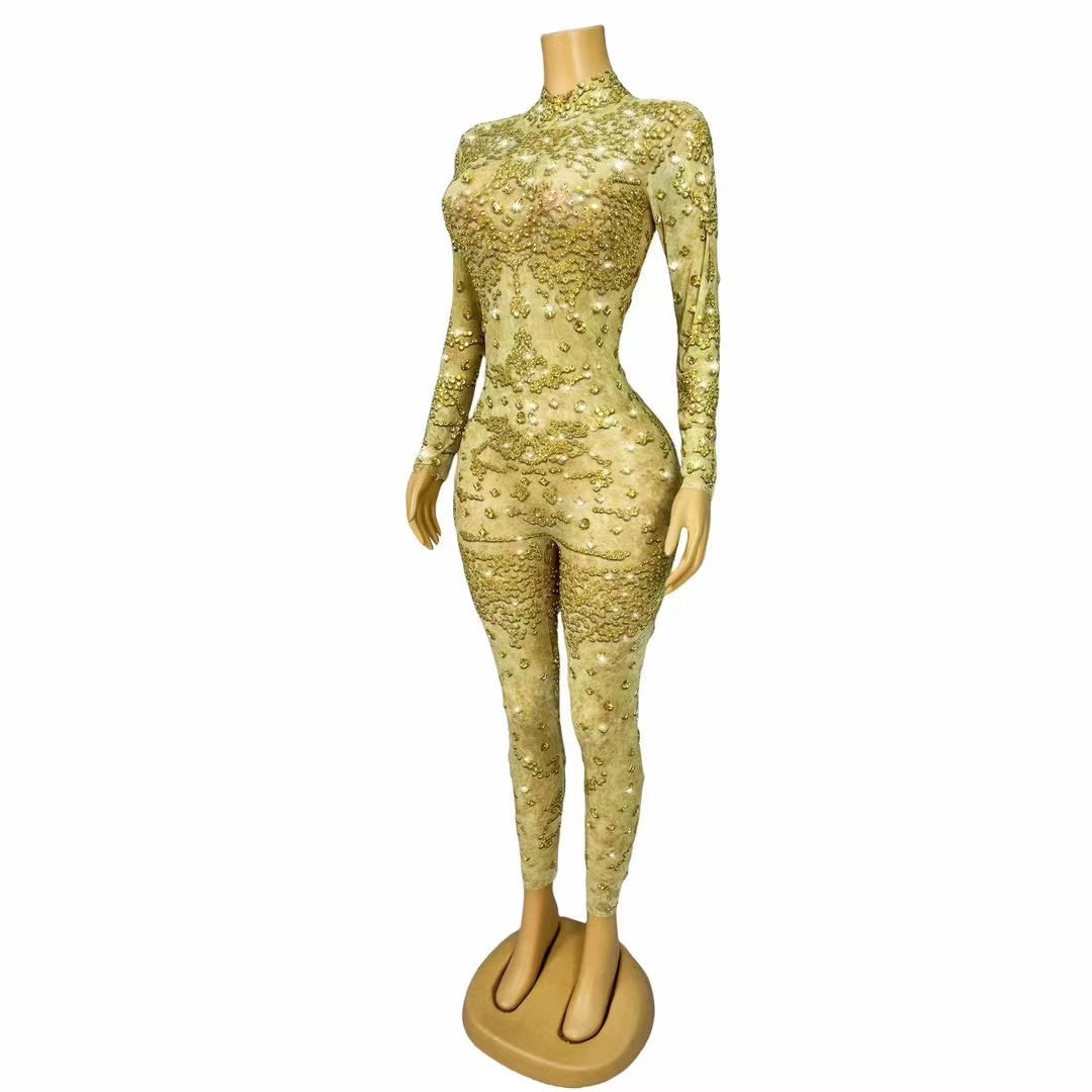 Sexy Stage Shining Gold Rhines - Women Fashion Photoshoot ulasan dan harga
