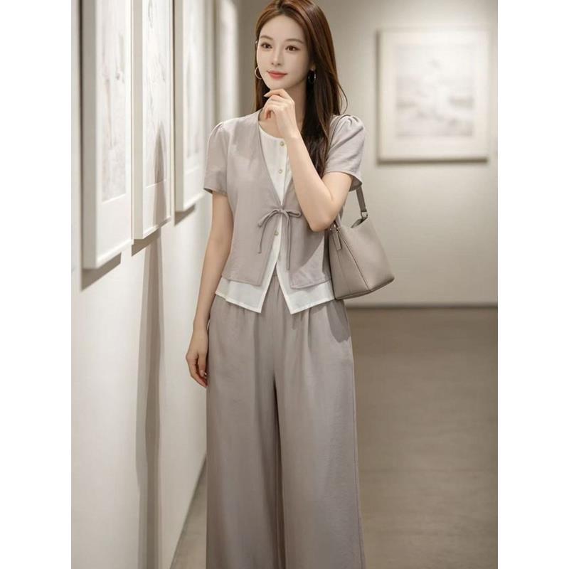 Slim Short Sleeve Two-Piece Se - Women Fashion Over The Years ulasan dan harga