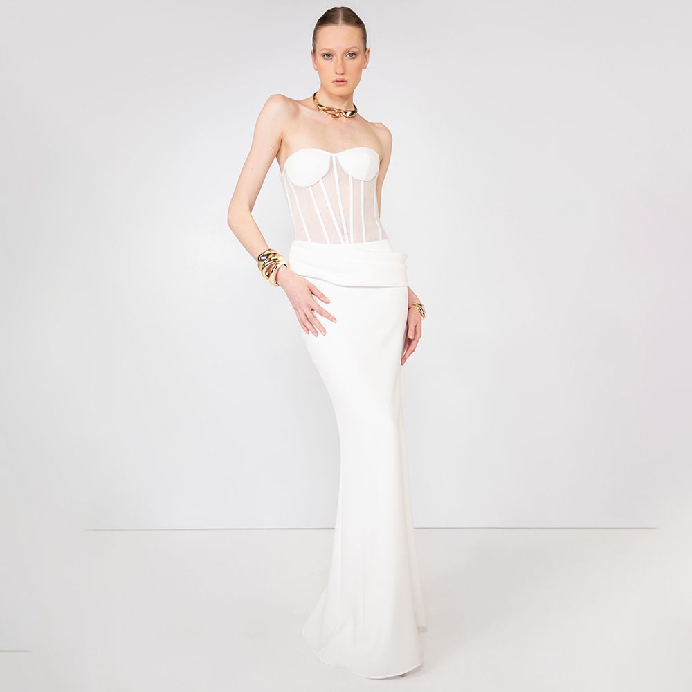 Sexy See-through Fishbone Even - Women Fashion Dress Names ulasan dan harga
