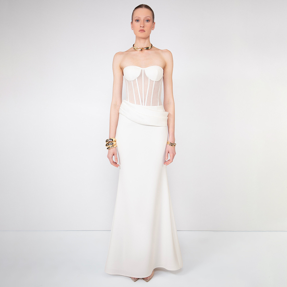 Sexy See-through Fishbone Even - Women Fashion Dress Names ulasan dan harga
