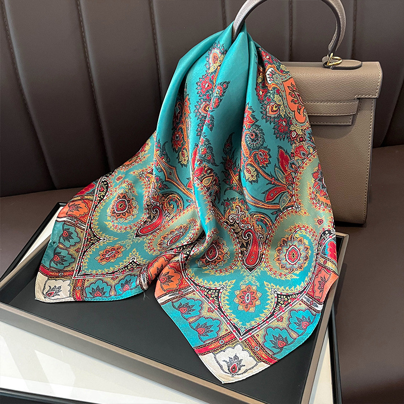 100% Real Silk Square Scarf Wo - Women Fashion Necktie ulasan dan harga