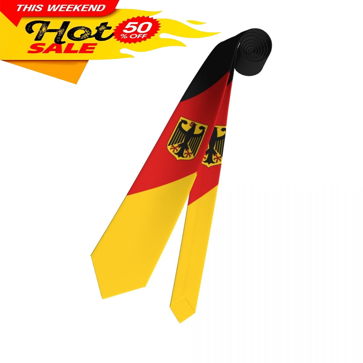 Germany Flag Tie Emblem Neckti - Women Fashion Necktie ulasan dan harga