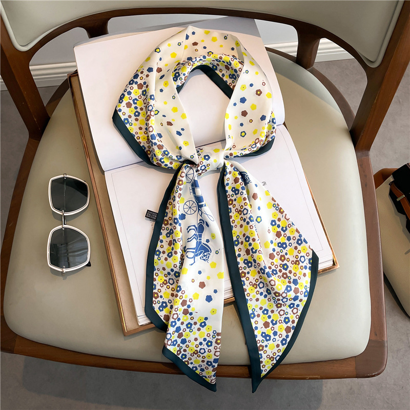 Fashion Print Long Silk Scarf  - Women Fashion Necktie ulasan dan harga