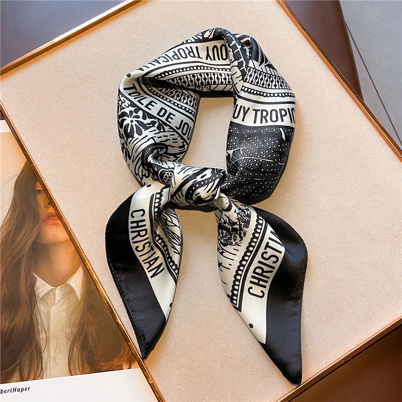 Letter Printing Silk Satin Han - Women Fashion Necktie ulasan dan harga