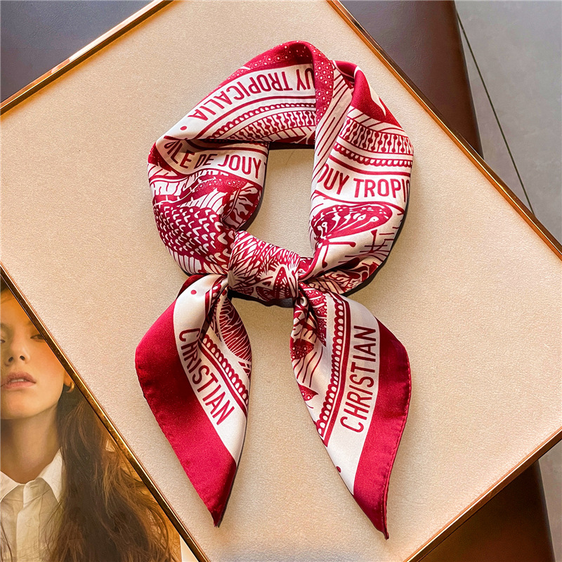 Letter Printing Silk Satin Han - Women Fashion Necktie ulasan dan harga