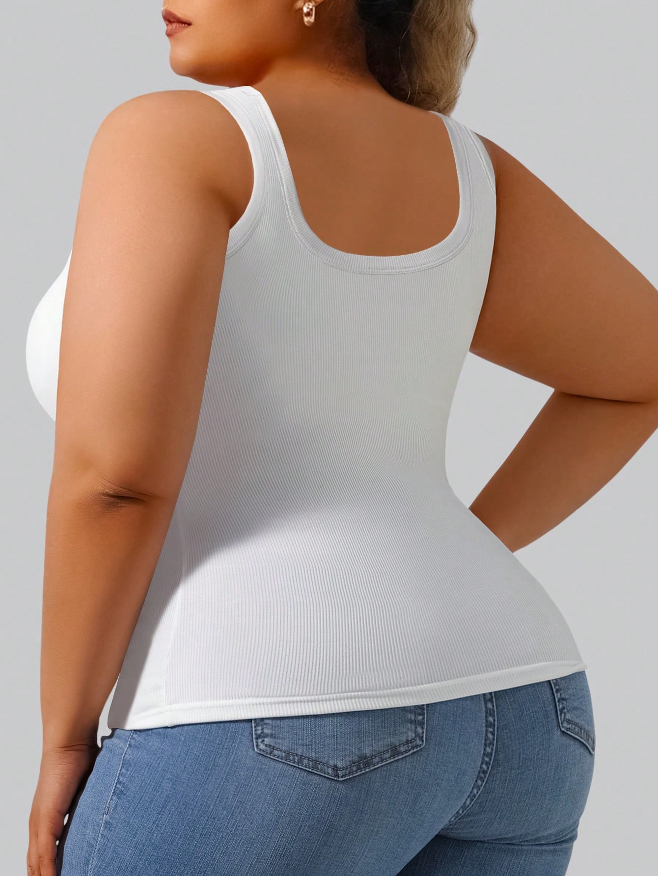 Plus Size Women's Solid Ribbed - Lace Trim Cami ulasan dan harga