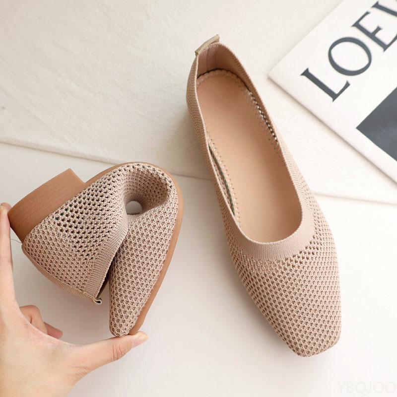 Square toe low heel soft soled - Women'S Fashion Shoes ulasan dan harga