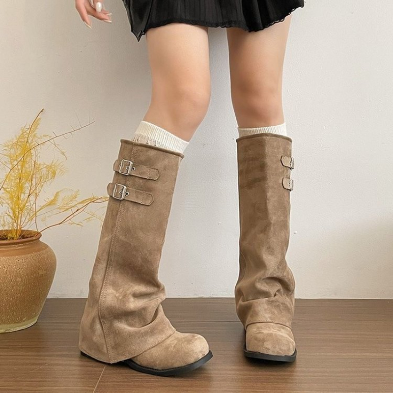 Y2K Korean Style Retro Knee‑hi - Women'S Fashion Knee High Boots ulasan dan harga