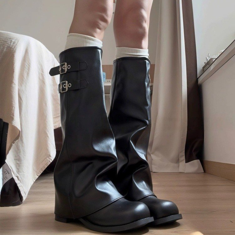 Y2K Korean Style Retro Knee‑hi - Women'S Fashion Knee High Boots ulasan dan harga