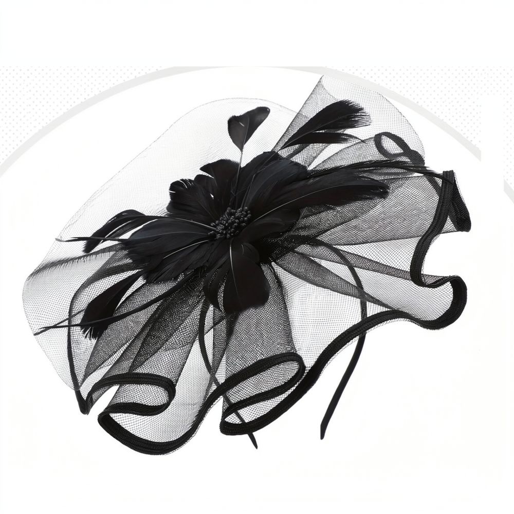 Fashion Mesh Feather Hair Acce - Women'S Fashion Kentucky Derby ulasan dan harga