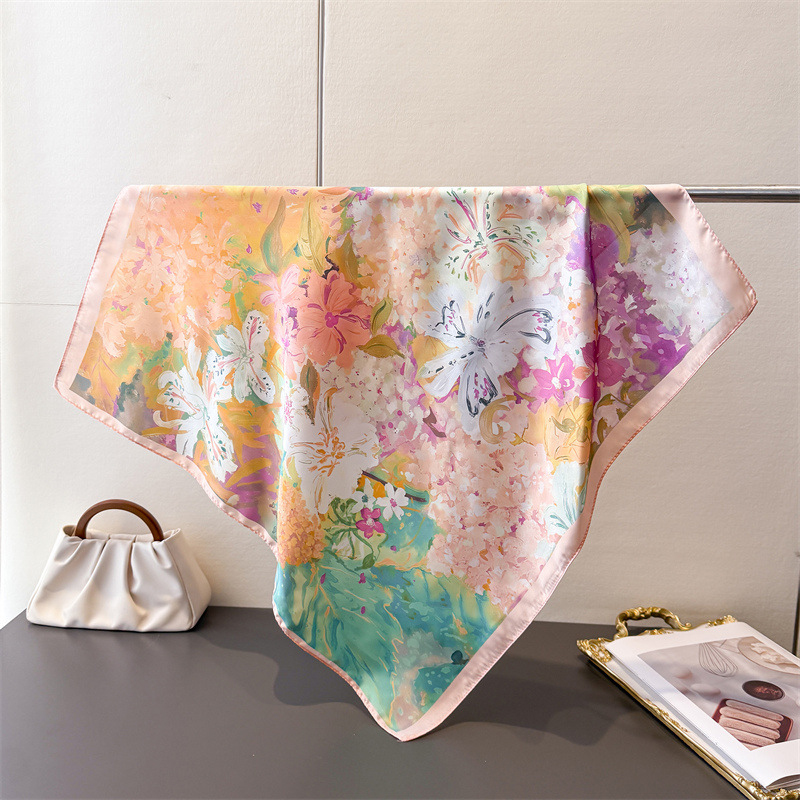 70*70cm Square Silk Scarf for  - Women Fashion Necktie ulasan dan harga